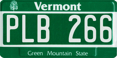 VT license plate PLB266