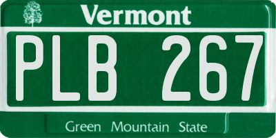 VT license plate PLB267