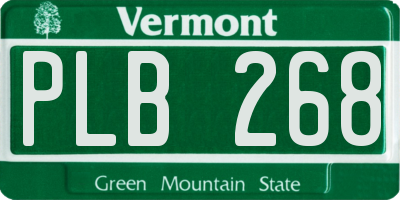 VT license plate PLB268