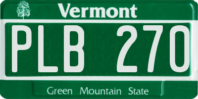VT license plate PLB270