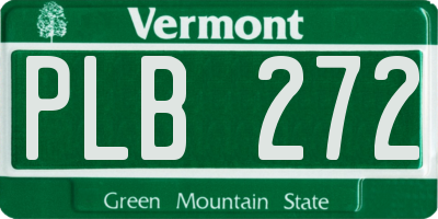 VT license plate PLB272