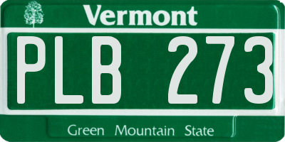 VT license plate PLB273