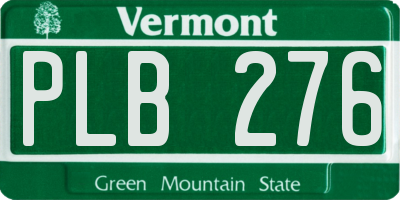 VT license plate PLB276