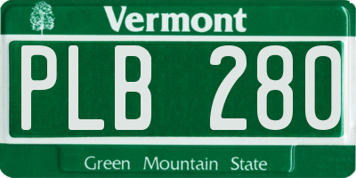VT license plate PLB280