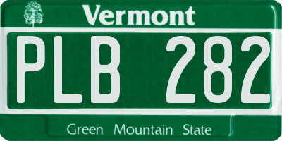 VT license plate PLB282