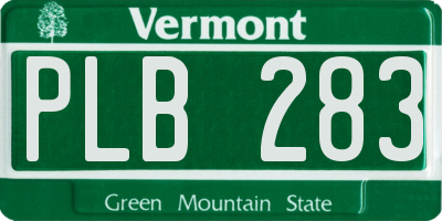 VT license plate PLB283