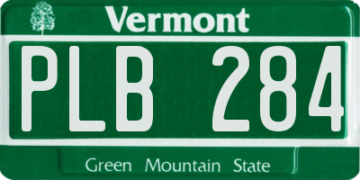 VT license plate PLB284