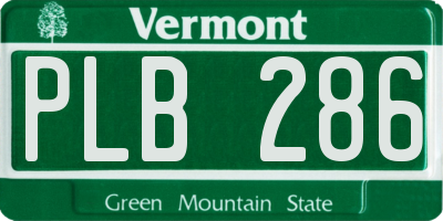 VT license plate PLB286