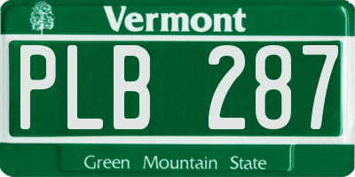 VT license plate PLB287
