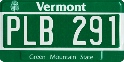 VT license plate PLB291