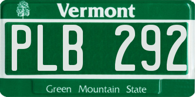 VT license plate PLB292