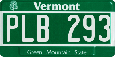 VT license plate PLB293