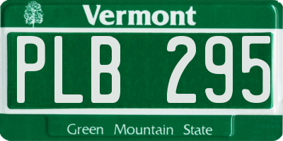 VT license plate PLB295