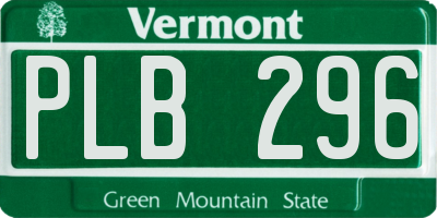 VT license plate PLB296