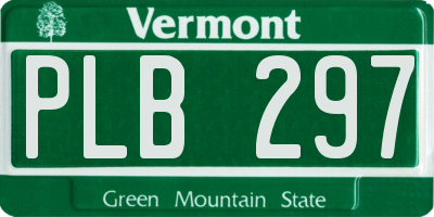 VT license plate PLB297