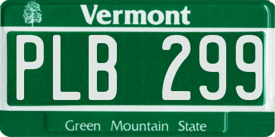 VT license plate PLB299