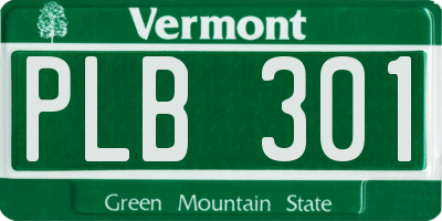 VT license plate PLB301