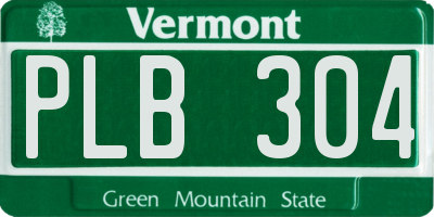 VT license plate PLB304