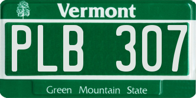 VT license plate PLB307