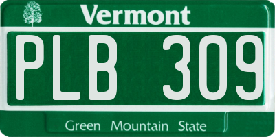 VT license plate PLB309