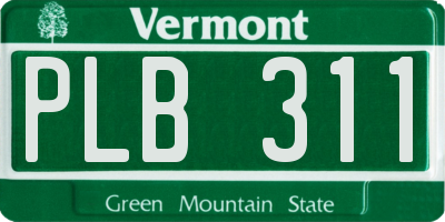 VT license plate PLB311