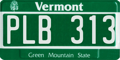 VT license plate PLB313