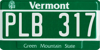 VT license plate PLB317