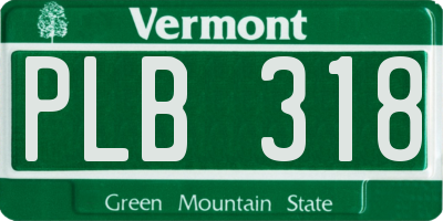 VT license plate PLB318