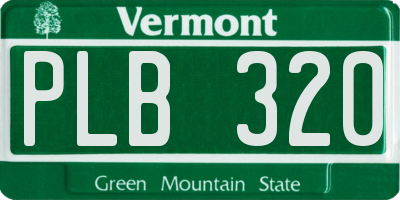 VT license plate PLB320
