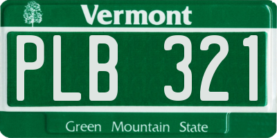 VT license plate PLB321