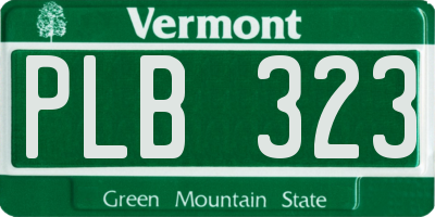 VT license plate PLB323
