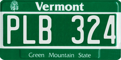 VT license plate PLB324