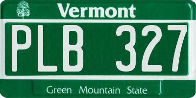 VT license plate PLB327