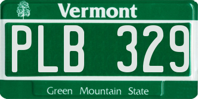 VT license plate PLB329