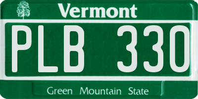 VT license plate PLB330