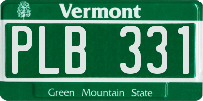 VT license plate PLB331