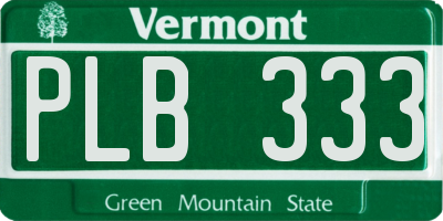 VT license plate PLB333