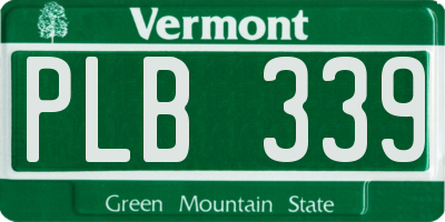VT license plate PLB339
