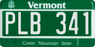 VT license plate PLB341