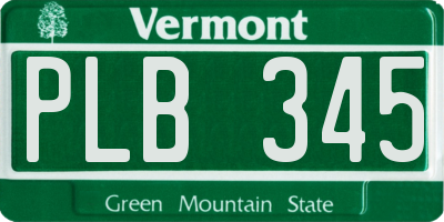 VT license plate PLB345