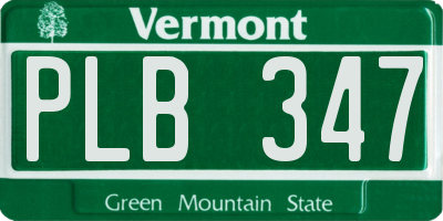VT license plate PLB347