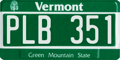 VT license plate PLB351