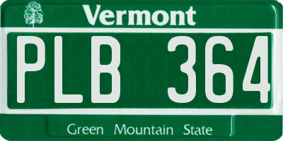 VT license plate PLB364