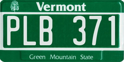 VT license plate PLB371