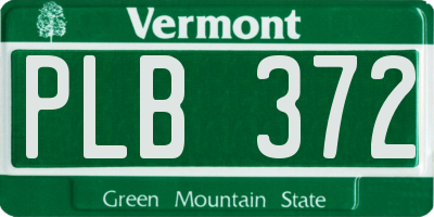 VT license plate PLB372