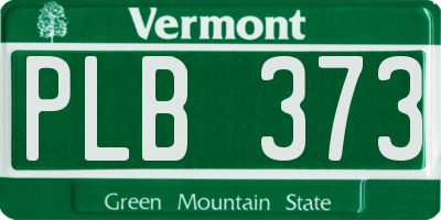 VT license plate PLB373