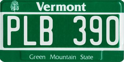 VT license plate PLB390