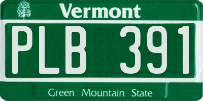 VT license plate PLB391