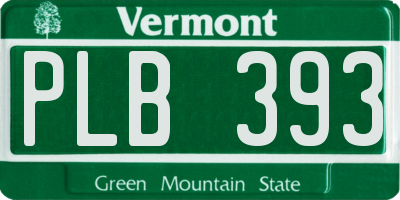 VT license plate PLB393