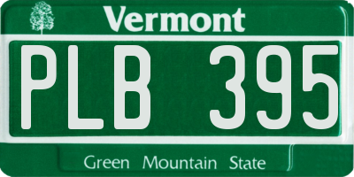 VT license plate PLB395